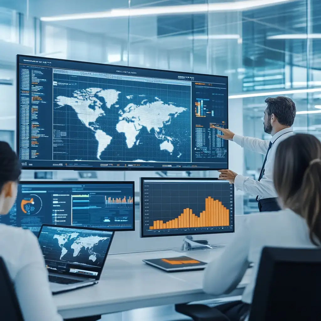 Supply chain planning visualization with logistics network and data analysis
