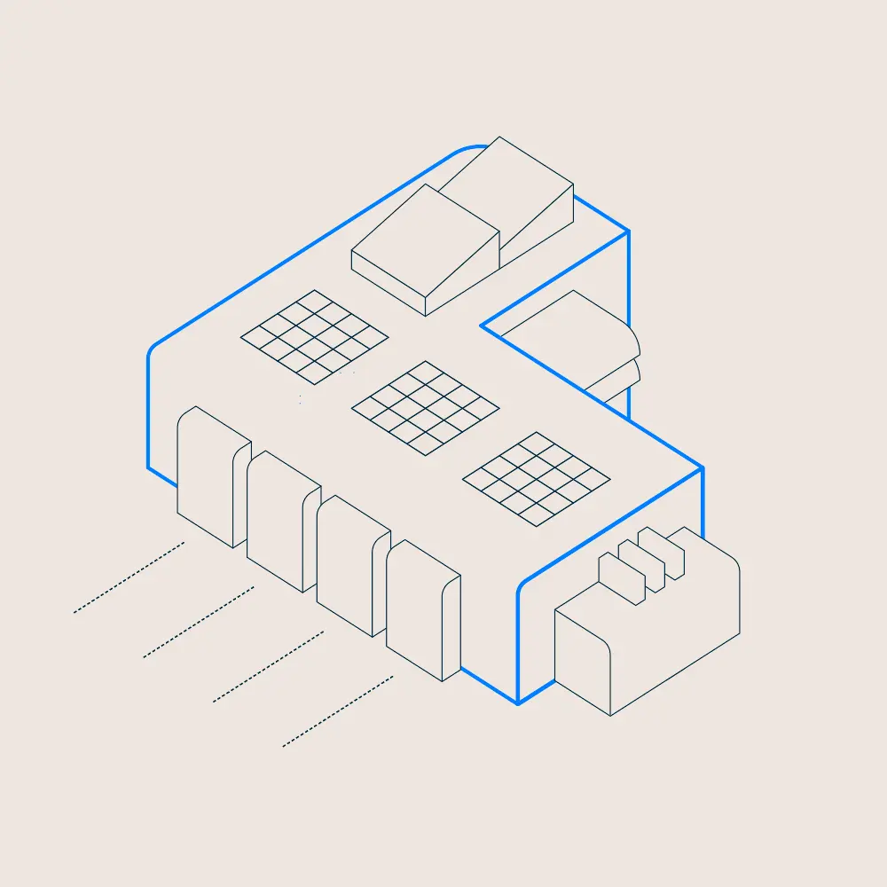 Warehouse logistics and distribution center operations illustration